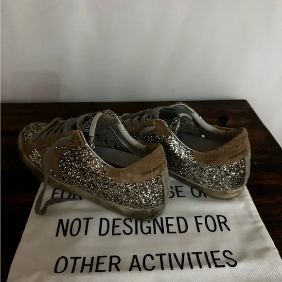 Golden Goose Silver Glitter Athletic Shoes Size 8.5-9 - Picture 4 of 5